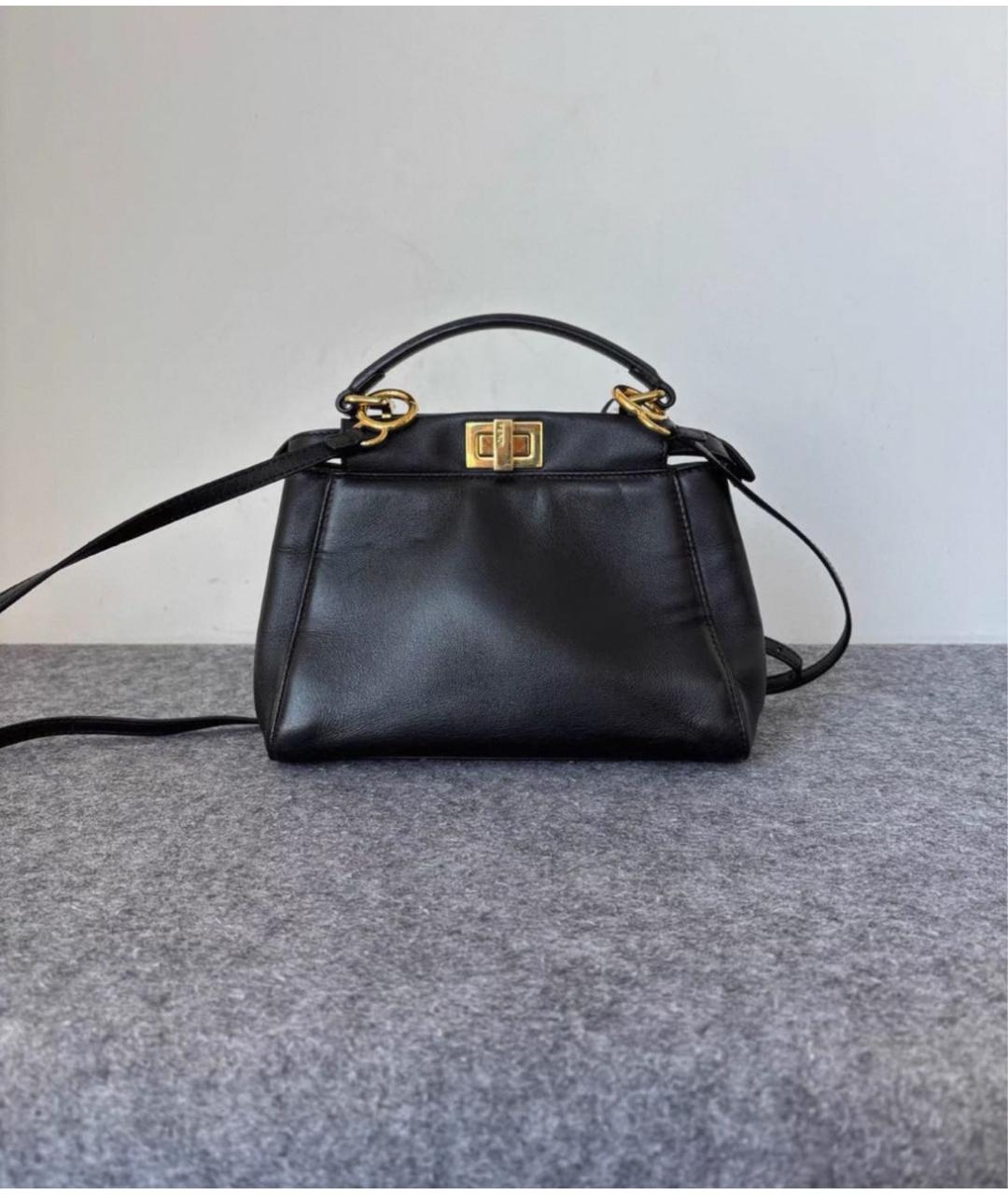 FENDI Черная кожаная сумка через плечо, фото 3