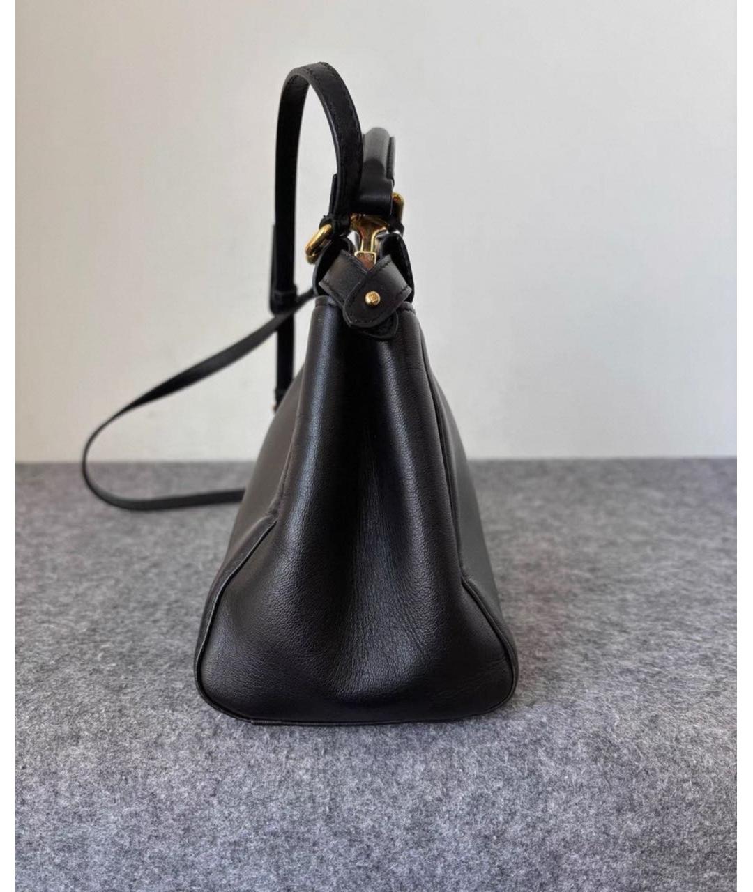 FENDI Черная кожаная сумка через плечо, фото 4