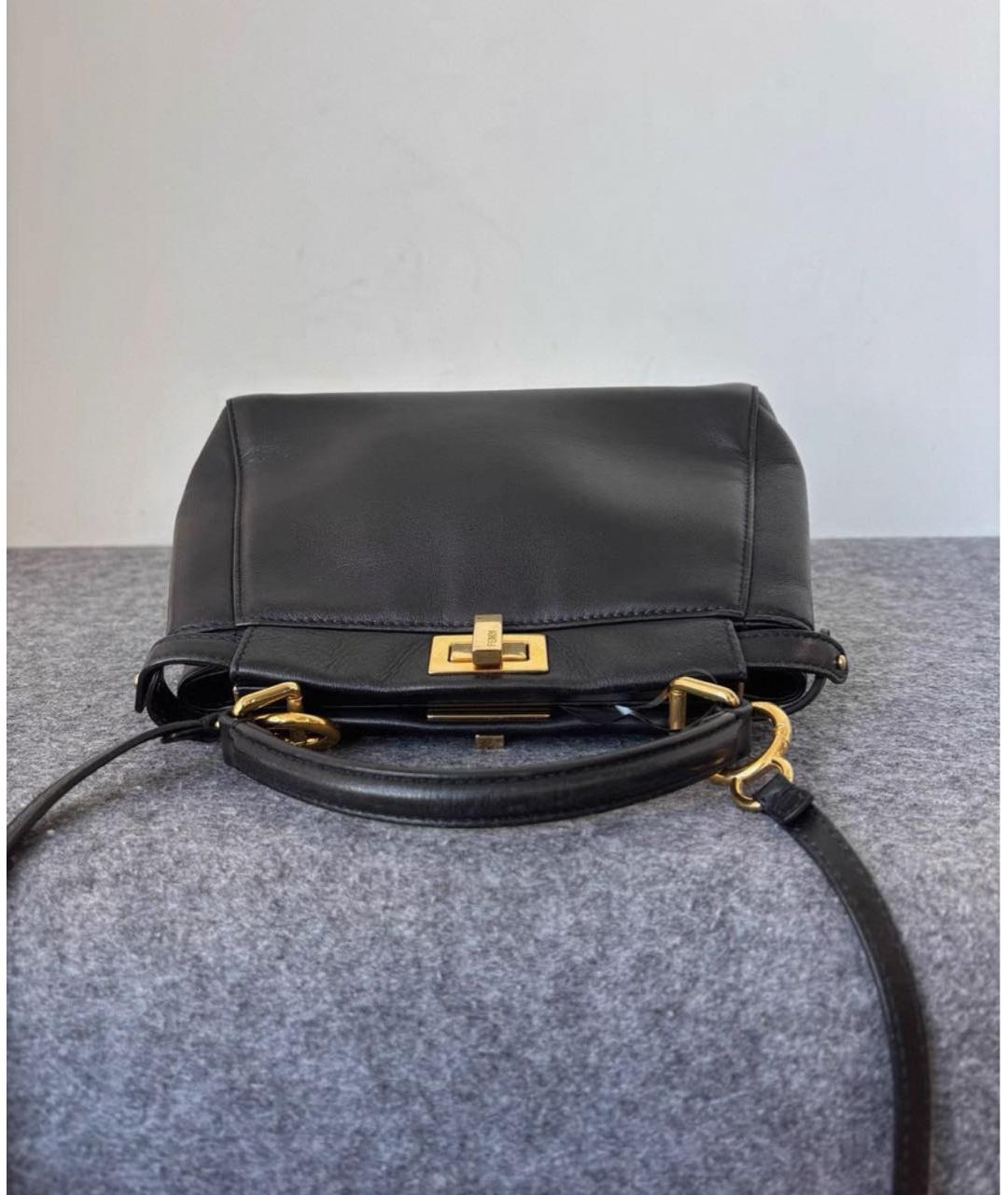 FENDI Черная кожаная сумка через плечо, фото 5