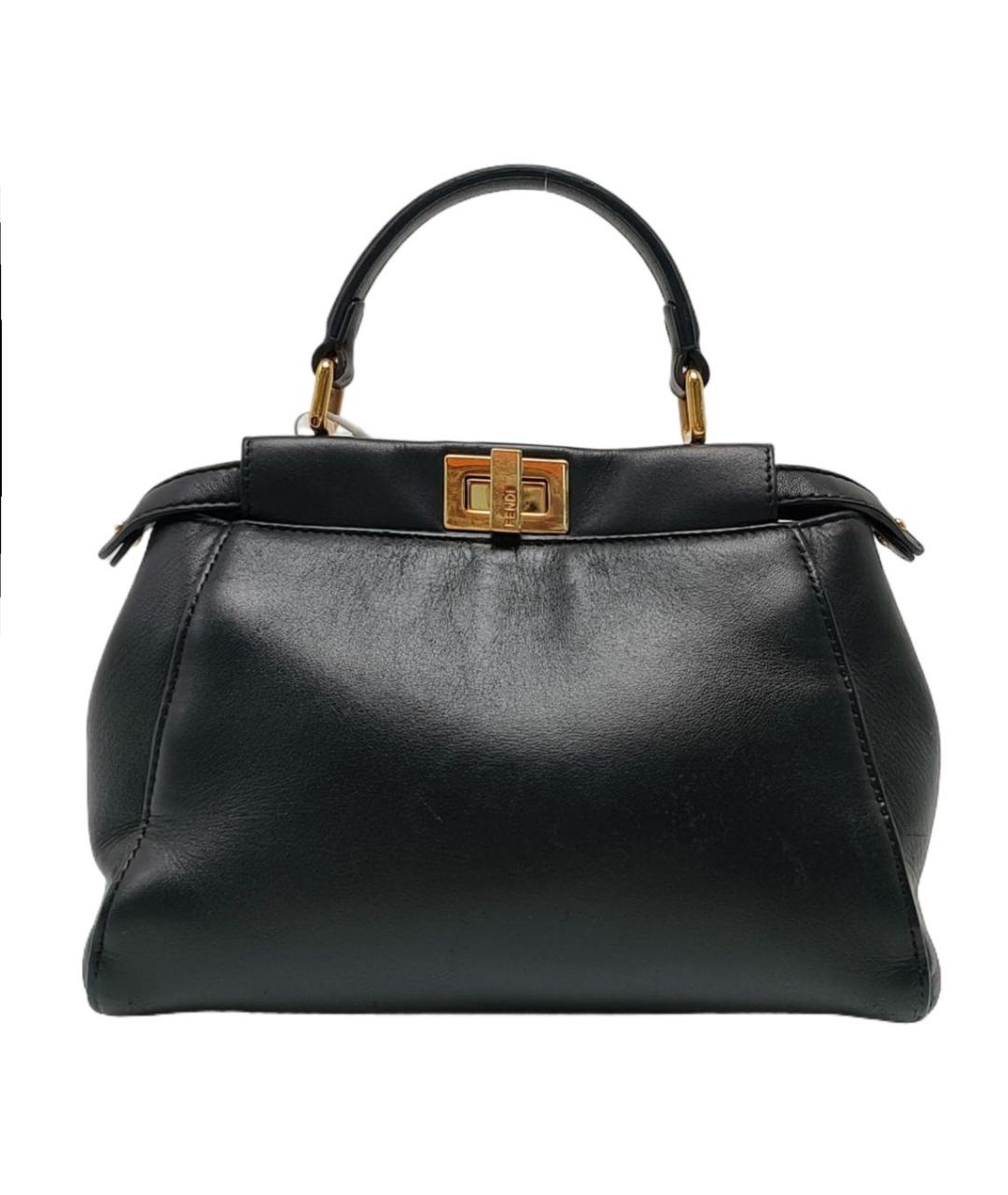 FENDI Черная кожаная сумка через плечо, фото 1