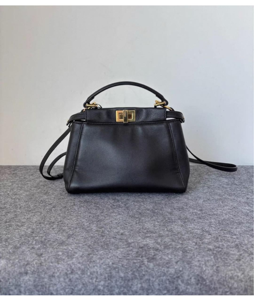 FENDI Черная кожаная сумка через плечо, фото 2