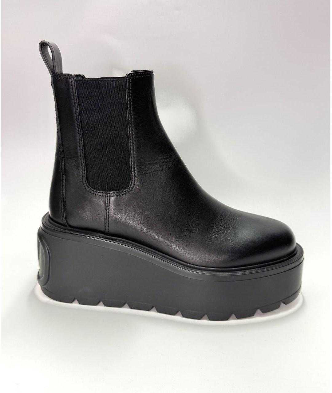 VALENTINO Черные кожаные полусапоги, фото 5