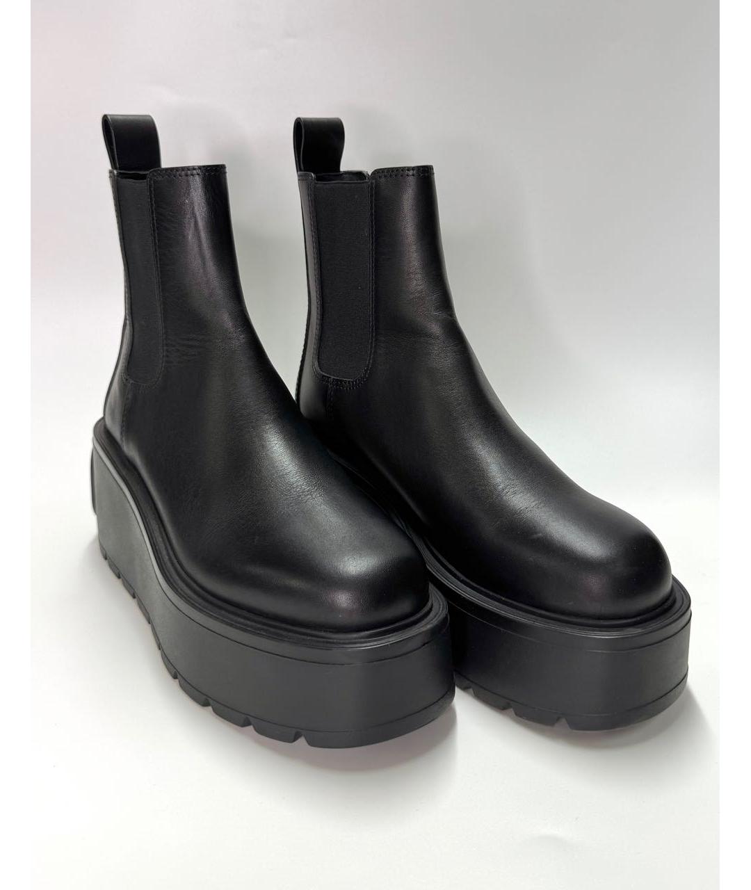 VALENTINO Черные кожаные полусапоги, фото 3