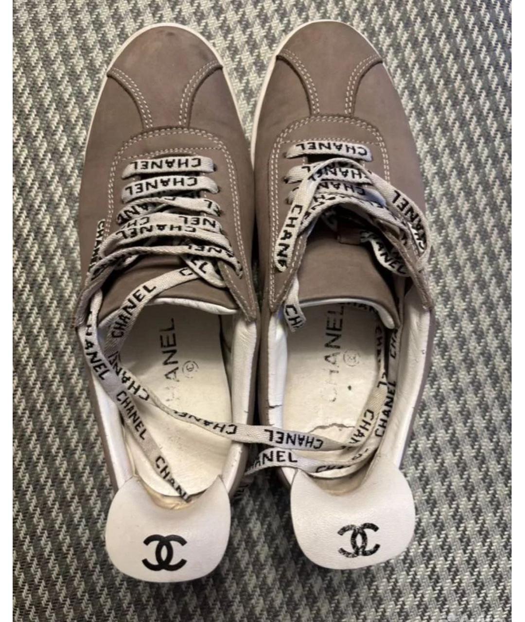 CHANEL Серые кожаные кеды, фото 2