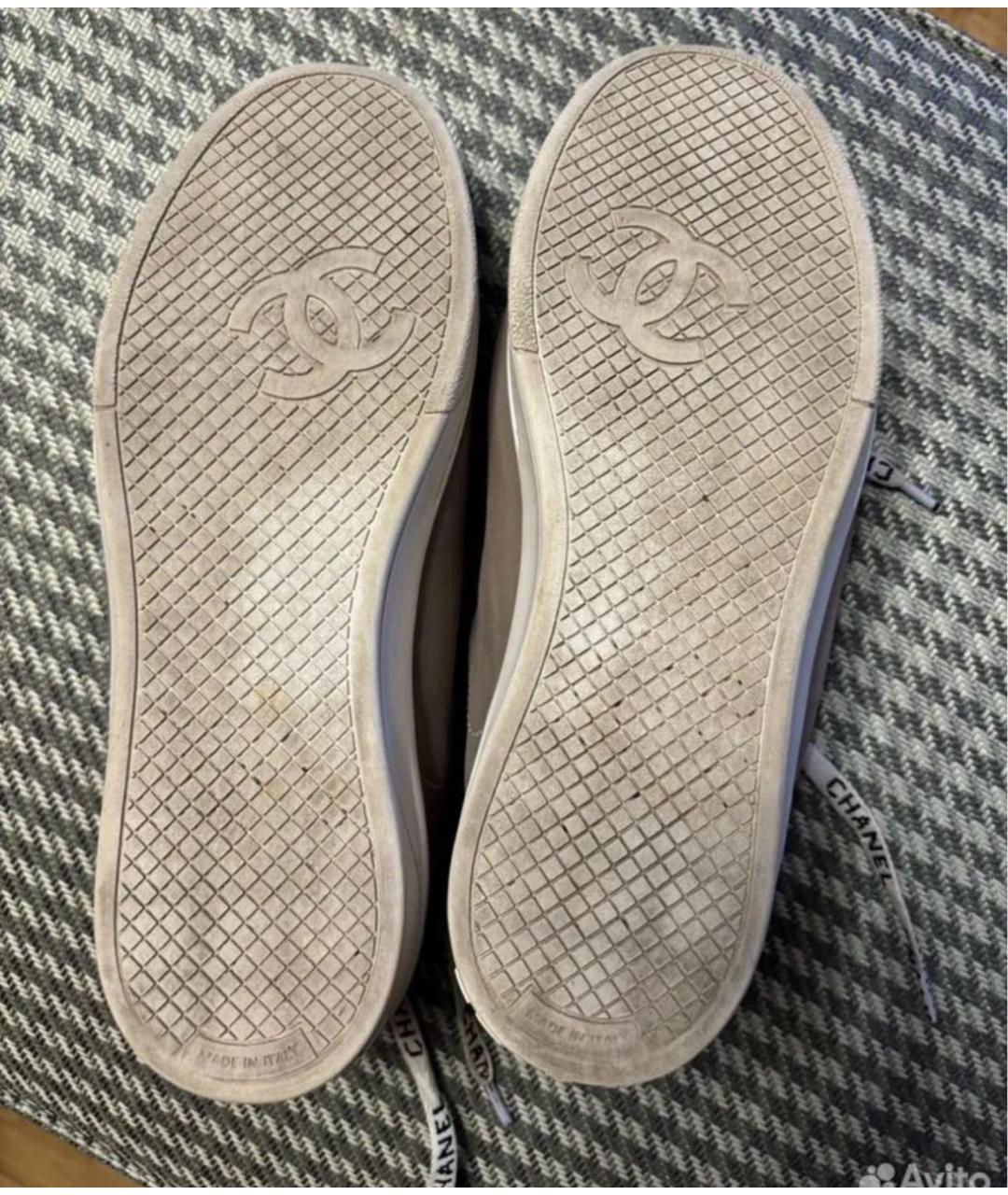 CHANEL Серые кожаные кеды, фото 5