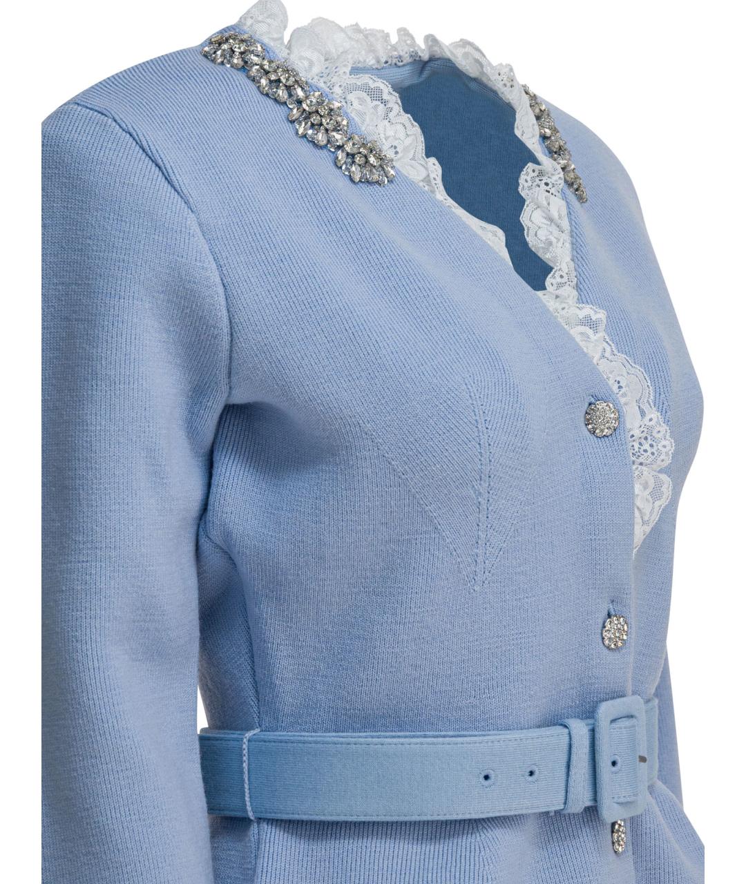 SELF-PORTRAIT Голубой шерстяной кардиган, фото 4