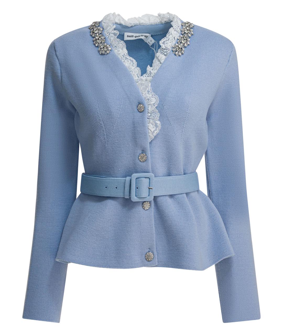 SELF-PORTRAIT Голубой шерстяной кардиган, фото 1