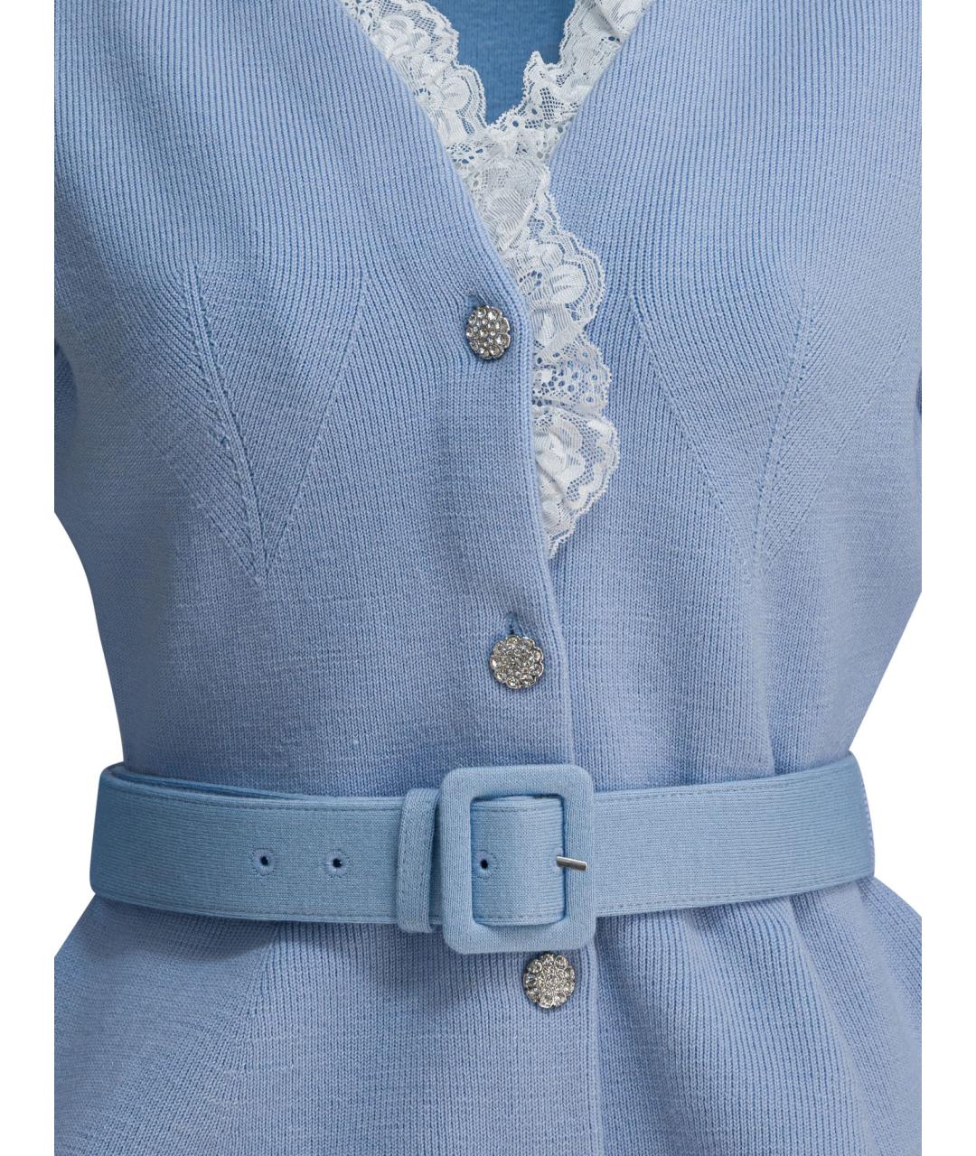 SELF-PORTRAIT Голубой шерстяной кардиган, фото 3