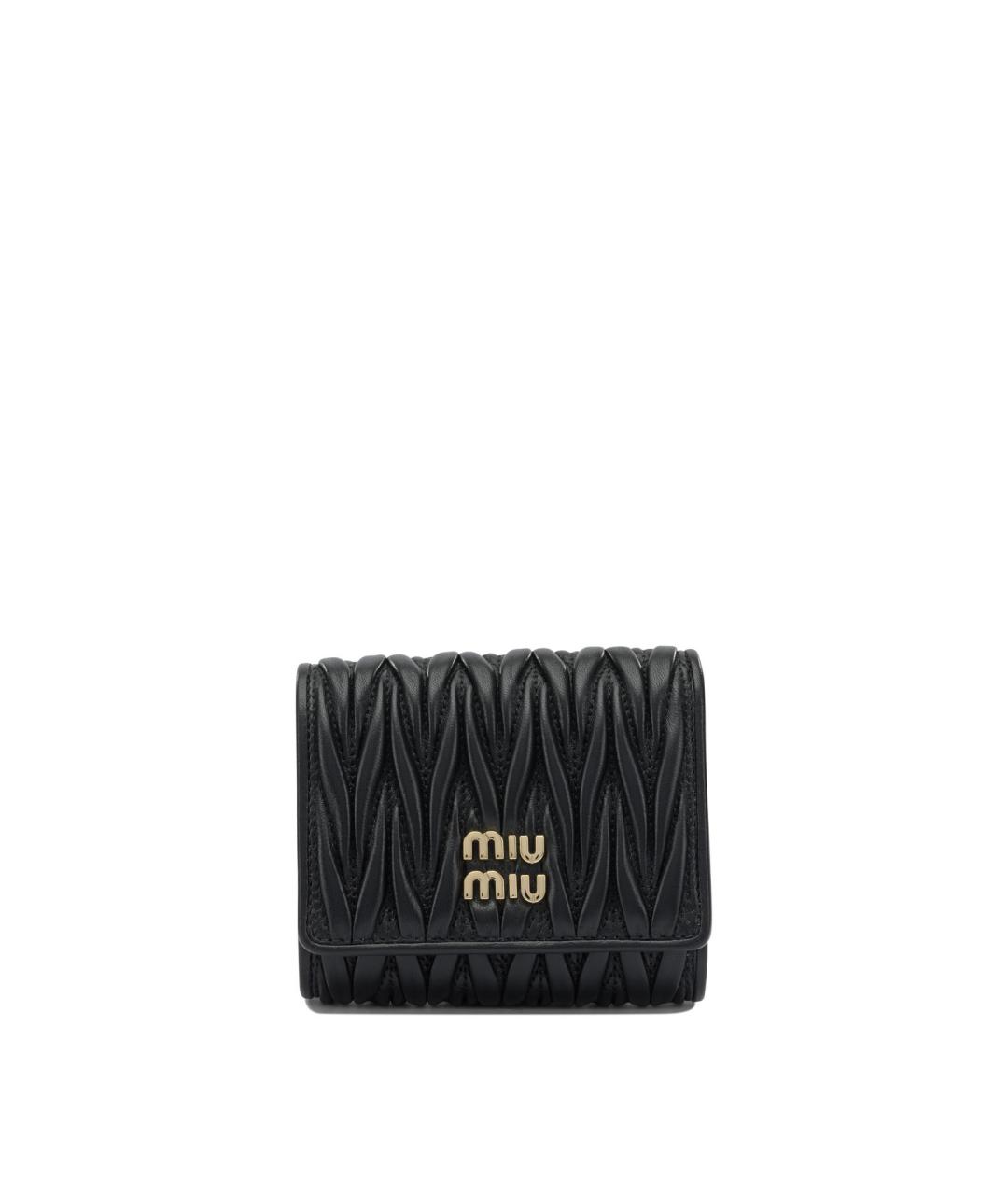 MIU MIU Черный кожаный кошелек, фото 1