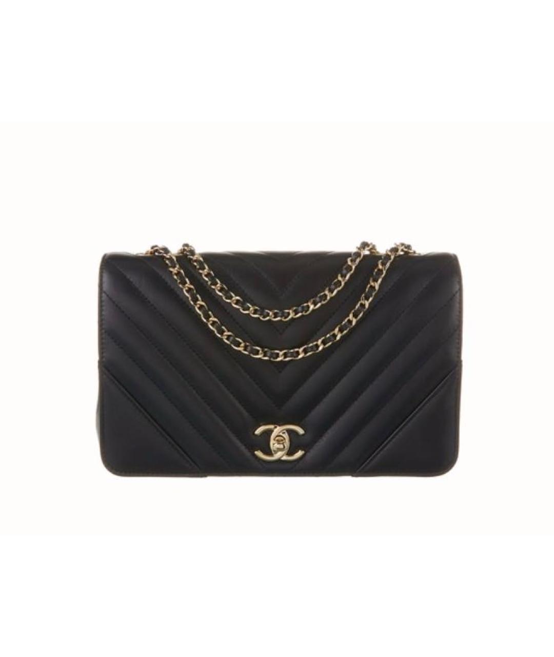 CHANEL Черная кожаная сумка через плечо, фото 7