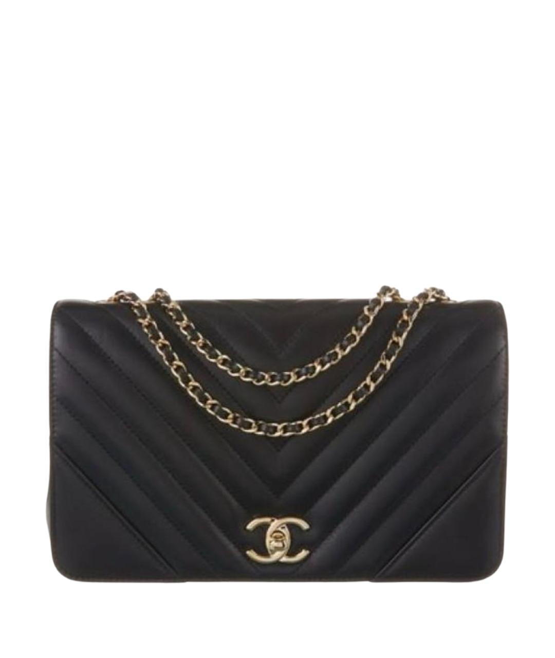 CHANEL Черная кожаная сумка через плечо, фото 1