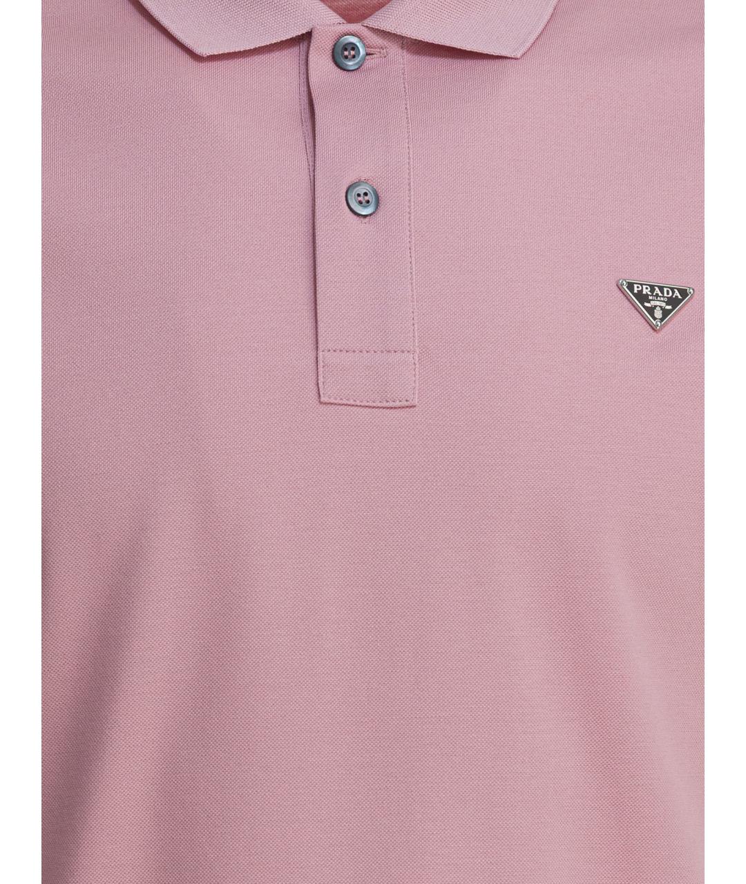PRADA Розовое хлопковое поло с коротким рукавом, фото 3