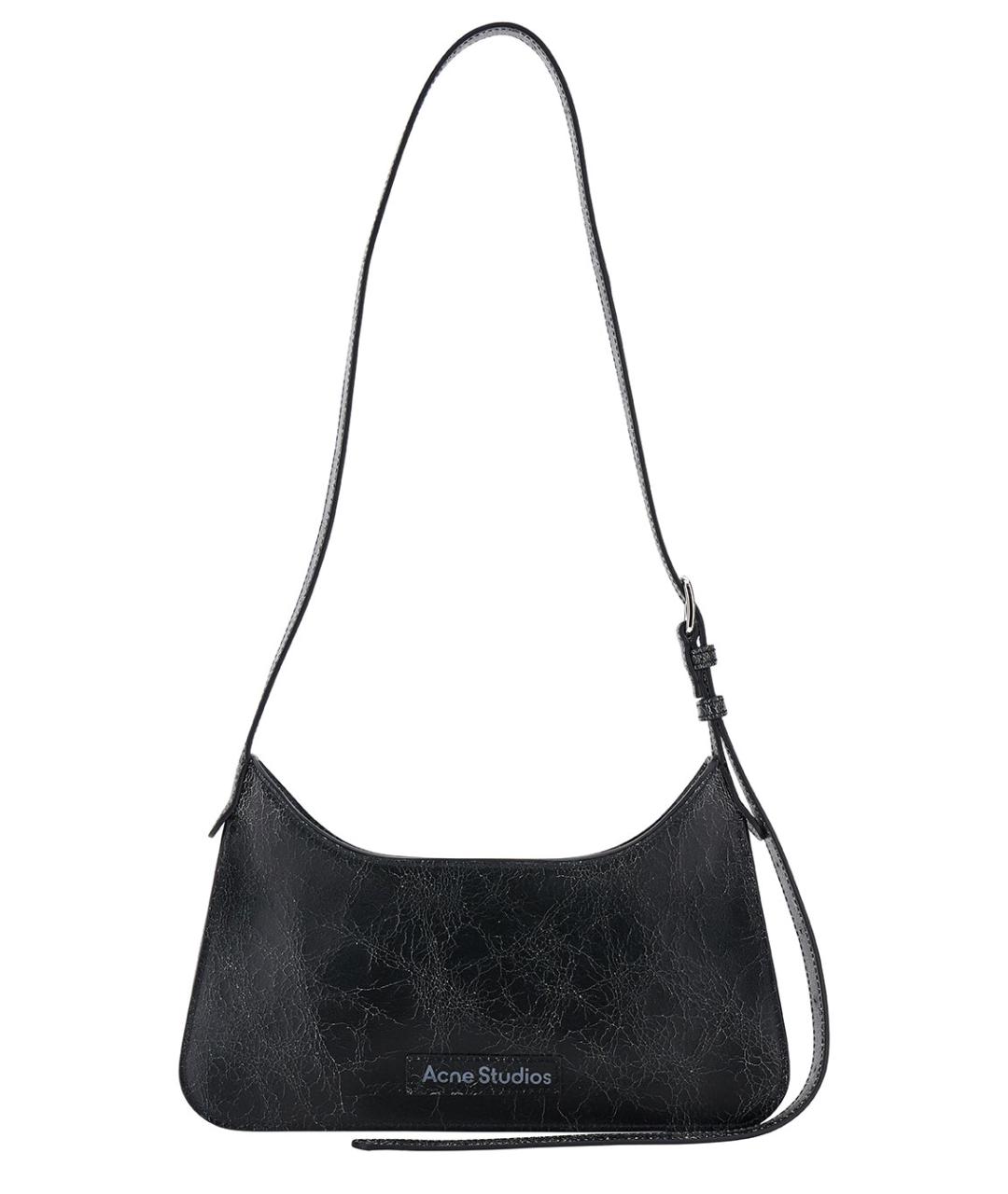 ACNE STUDIOS Черная кожаная сумка через плечо, фото 1