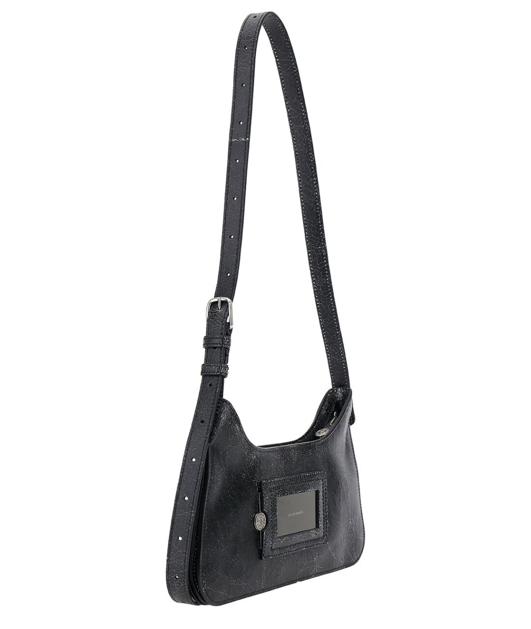 ACNE STUDIOS Черная кожаная сумка через плечо, фото 3