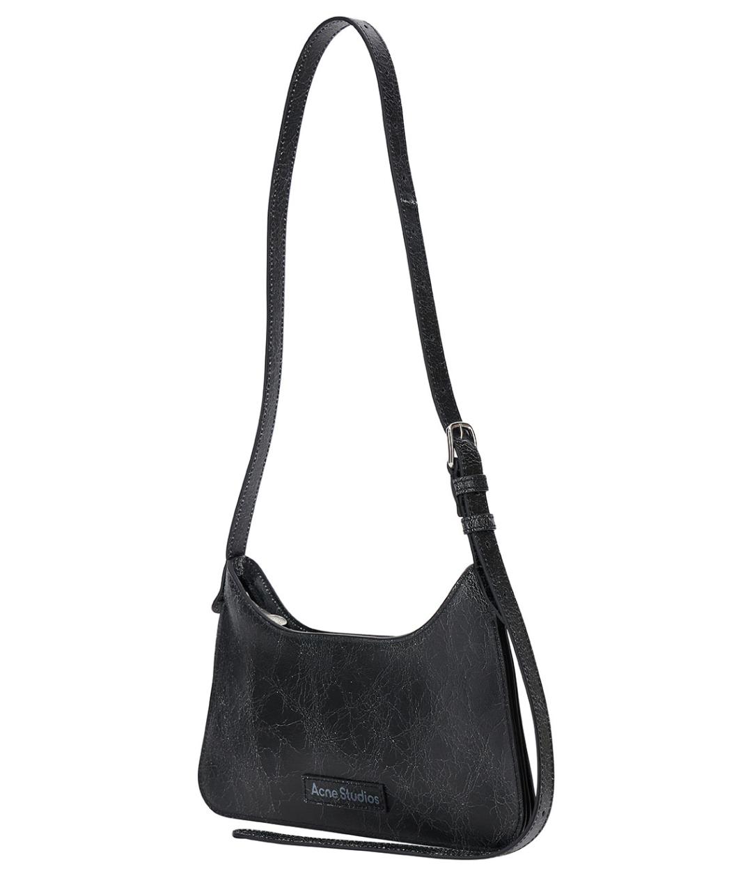 ACNE STUDIOS Черная кожаная сумка через плечо, фото 2
