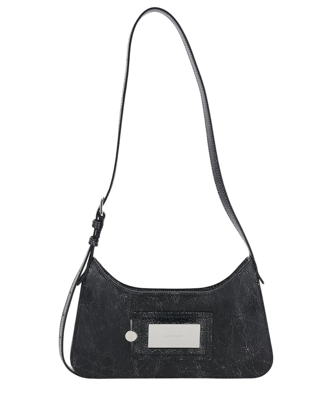 ACNE STUDIOS Черная кожаная сумка через плечо, фото 4