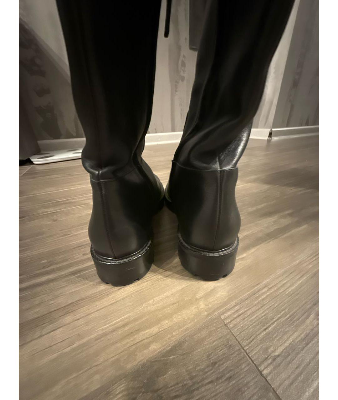 VALENTINO Черные кожаные ботфорты, фото 4