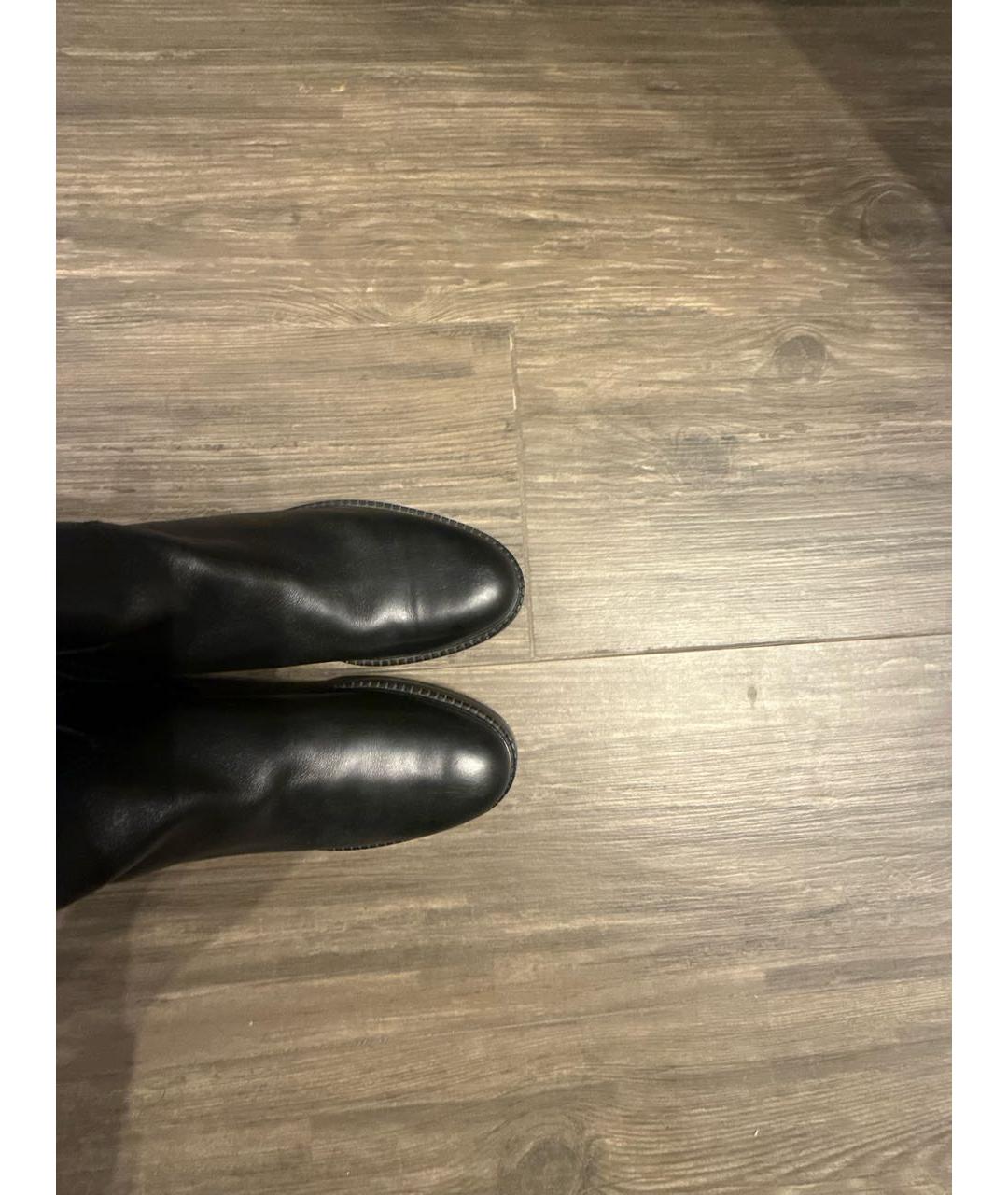 VALENTINO Черные кожаные ботфорты, фото 3