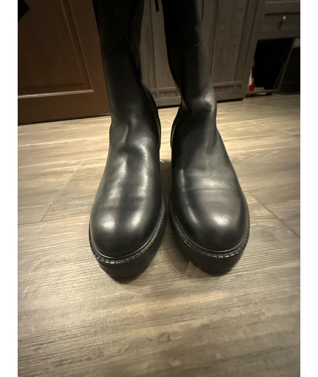 VALENTINO Черные кожаные ботфорты, фото 2