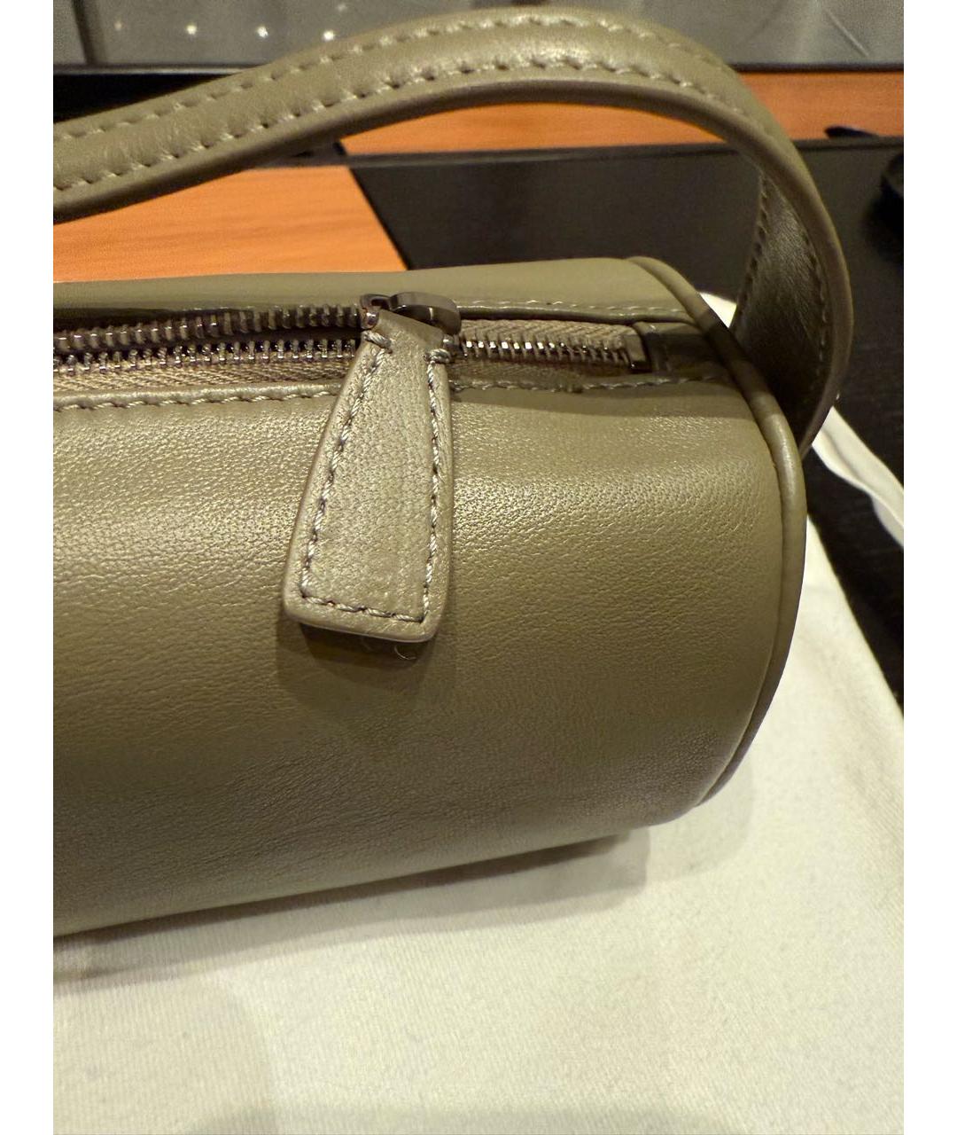 THE ROW Бежевая кожаная сумка с короткими ручками, фото 5