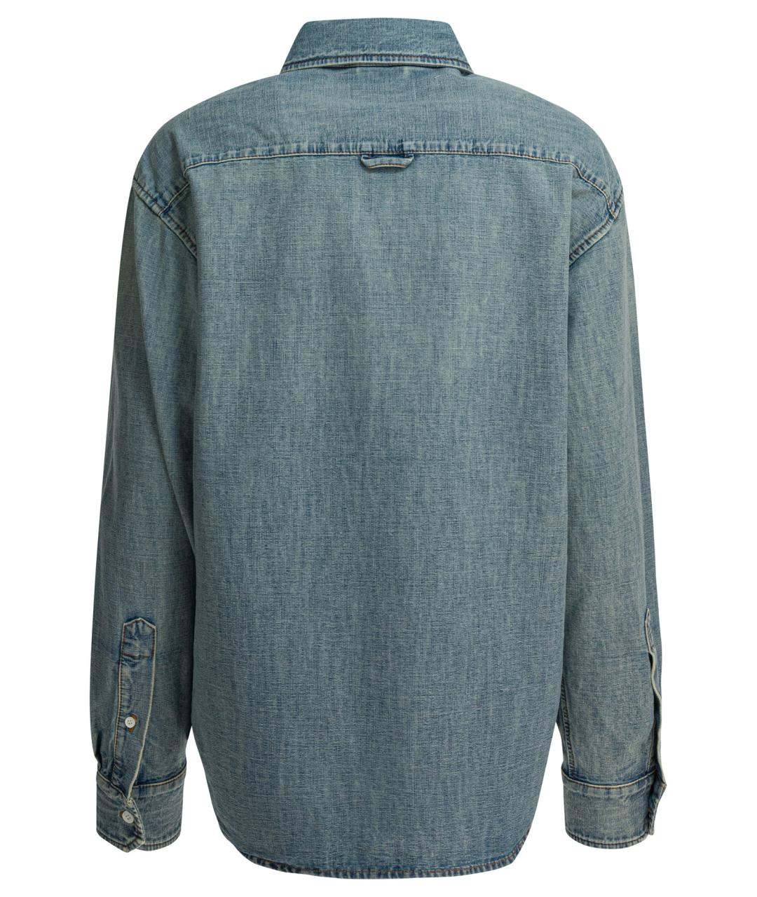 MIU MIU Голубая хлопковая рубашка, фото 2