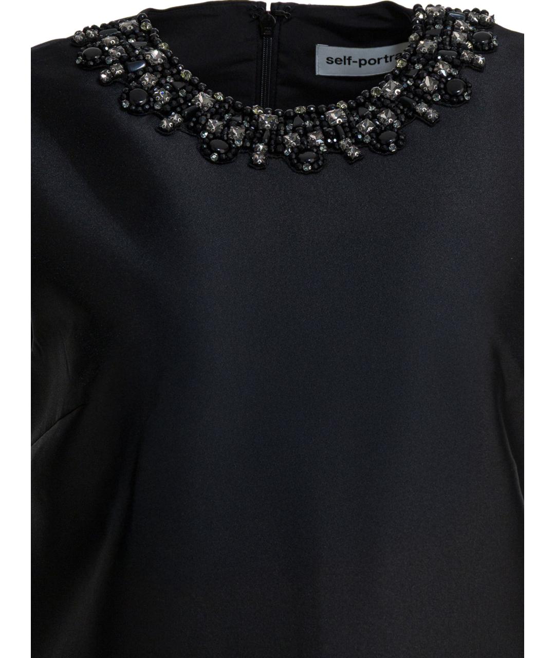 SELF-PORTRAIT Черное полиэстеровое повседневное платье, фото 3