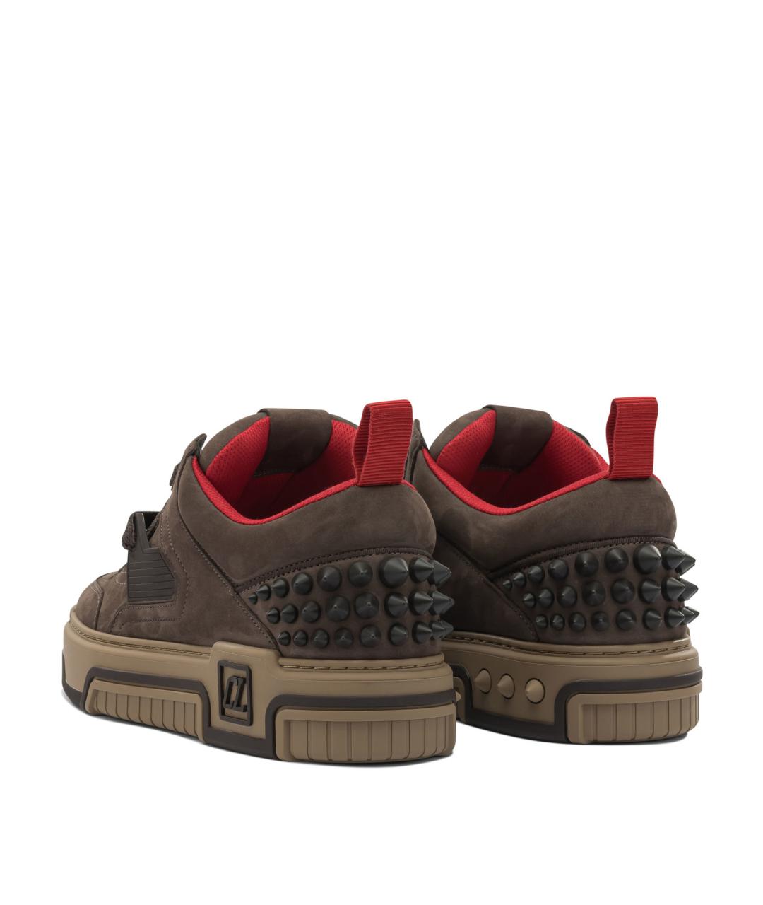 CHRISTIAN LOUBOUTIN Коричневые замшевые низкие кроссовки / кеды, фото 4