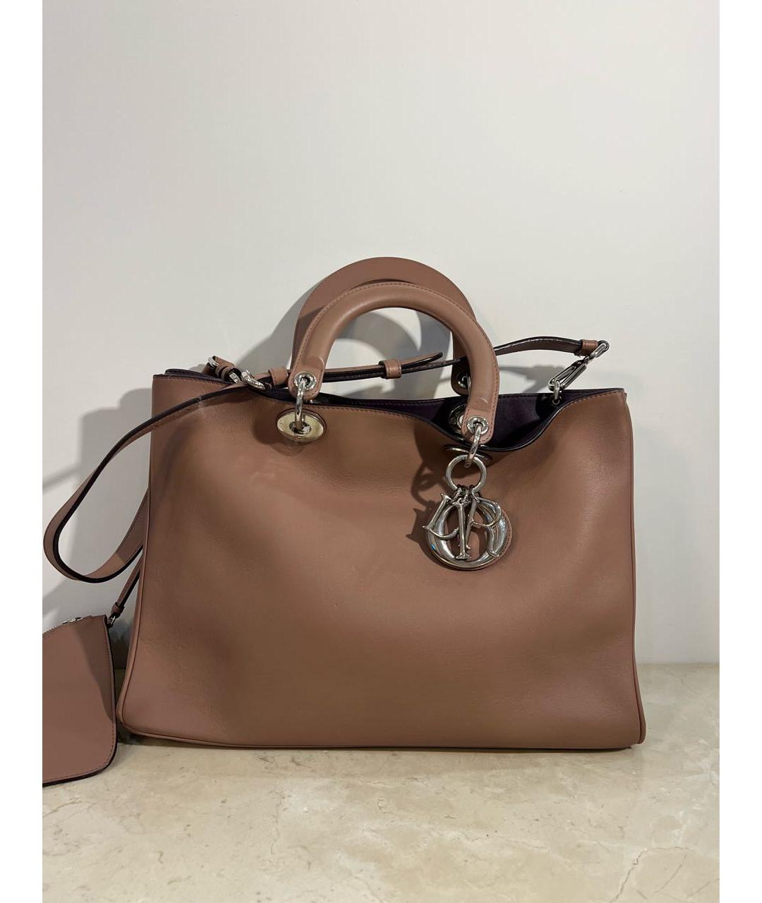 CHRISTIAN DIOR Розовая кожаная сумка с короткими ручками, фото 2