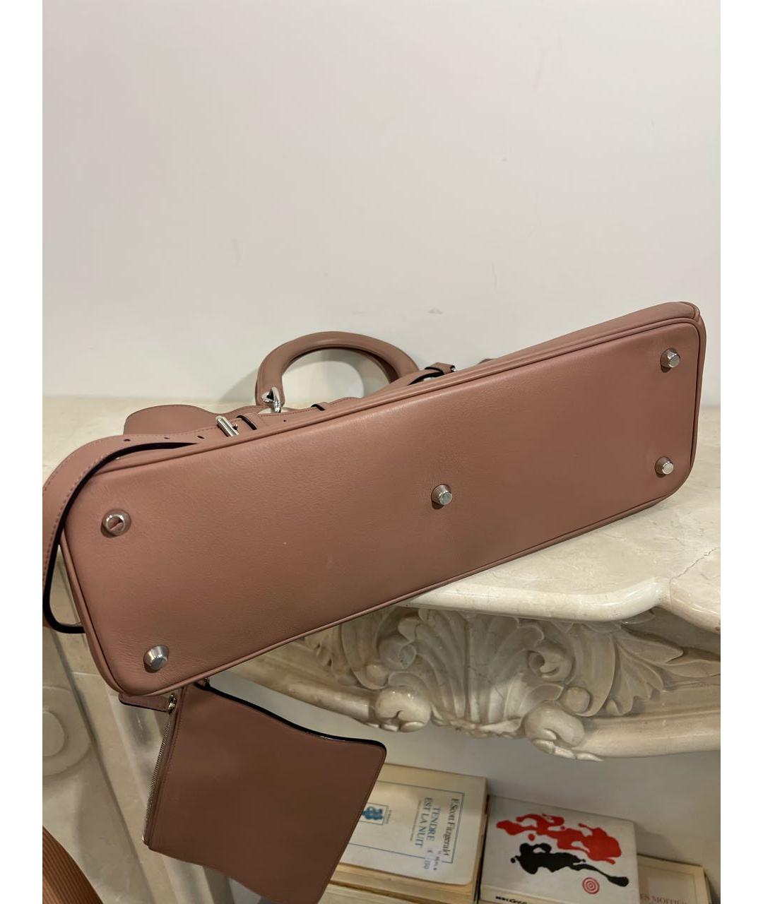 CHRISTIAN DIOR Розовая кожаная сумка с короткими ручками, фото 4