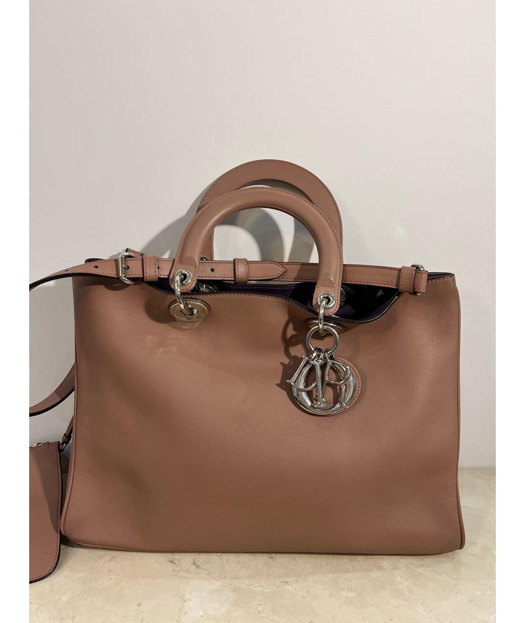 CHRISTIAN DIOR Розовая кожаная сумка с короткими ручками, фото 7