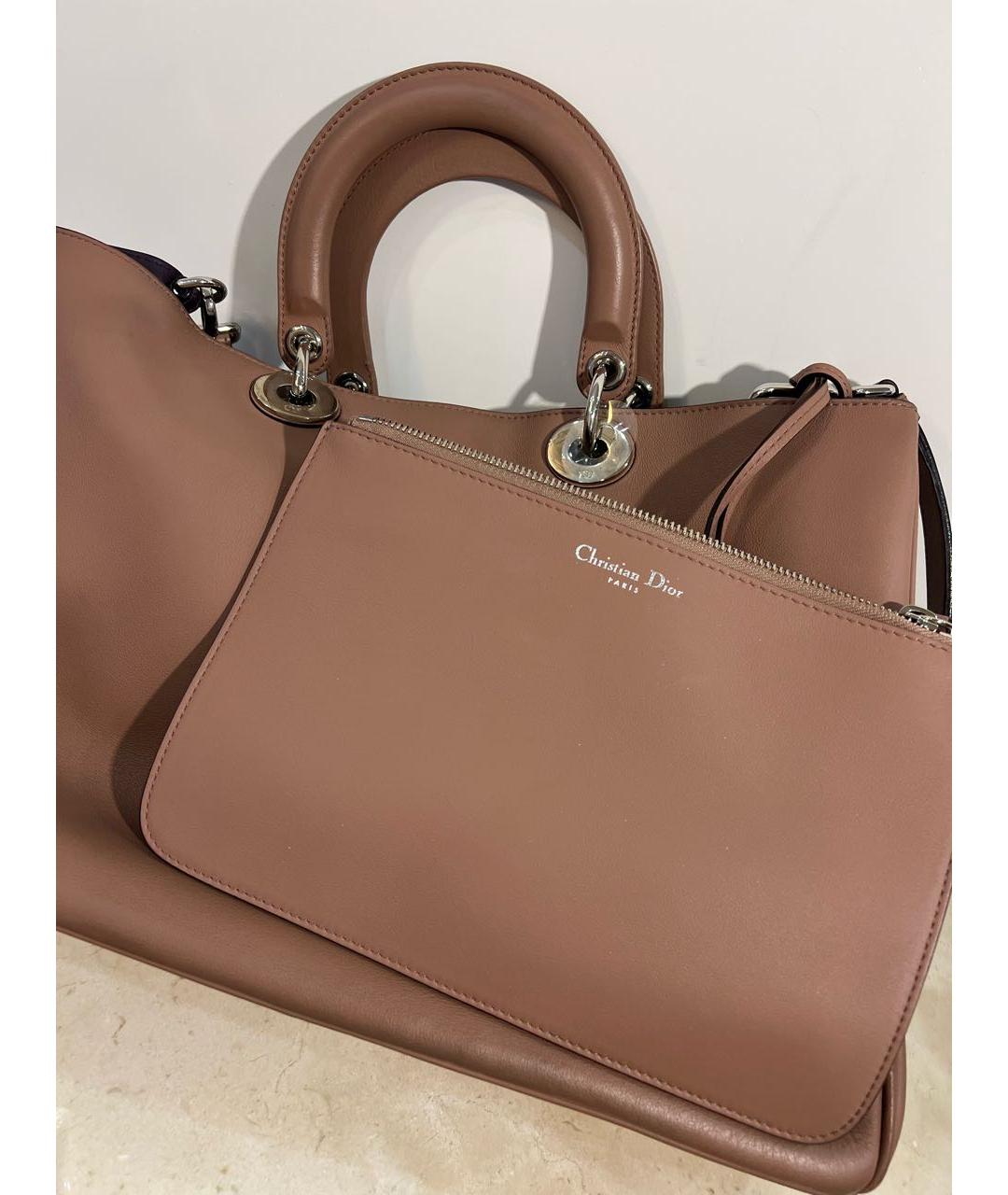 CHRISTIAN DIOR Розовая кожаная сумка с короткими ручками, фото 5