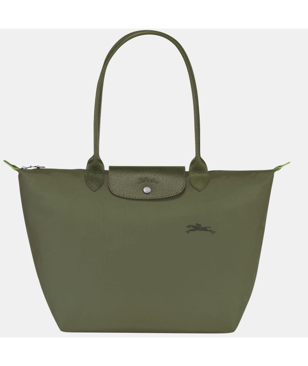 LONGCHAMP Зеленая тканевая сумка тоут, фото 5