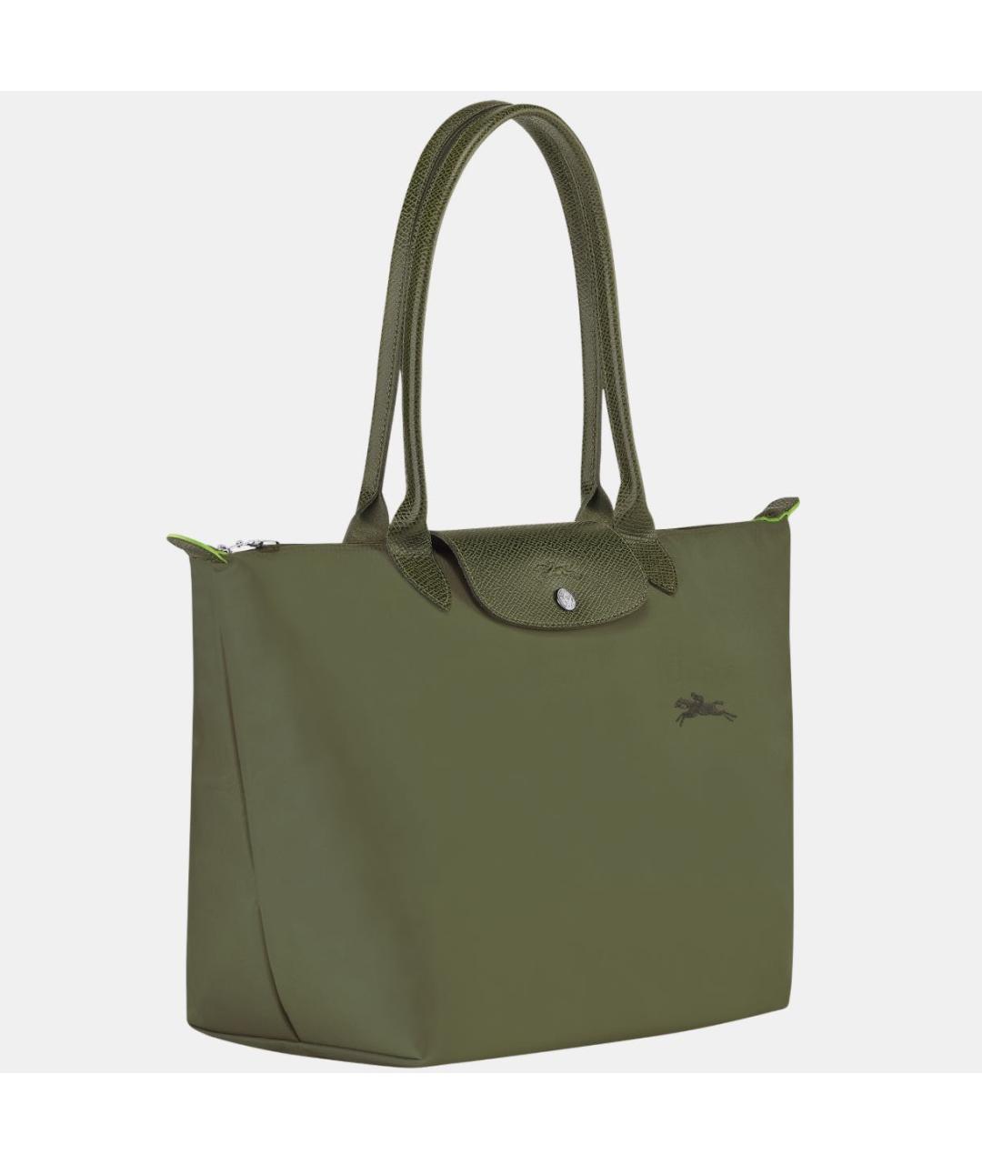 LONGCHAMP Зеленая тканевая сумка тоут, фото 2