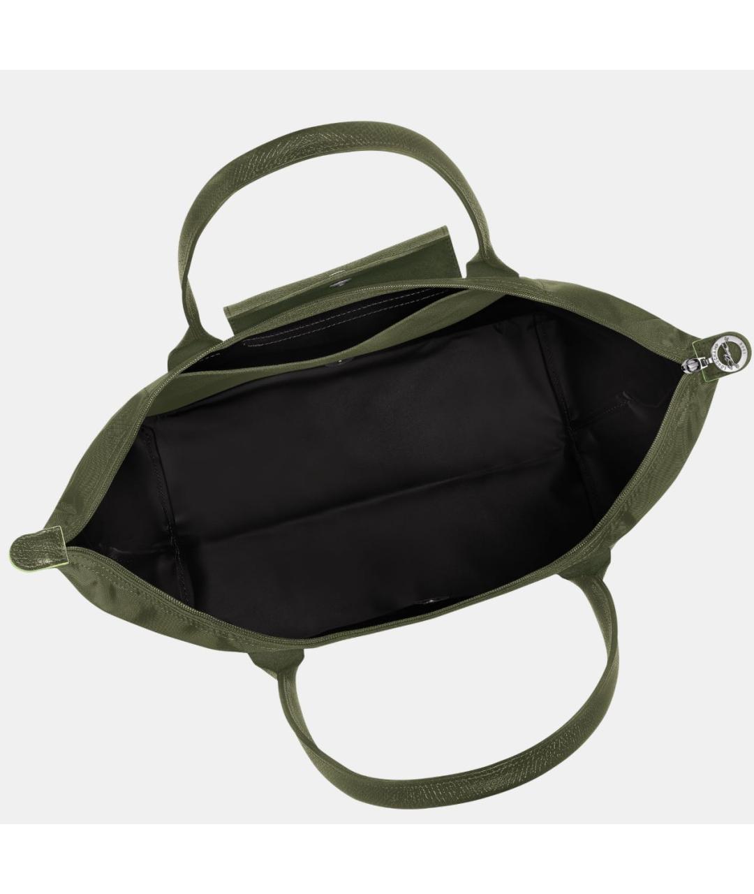 LONGCHAMP Зеленая тканевая сумка тоут, фото 3