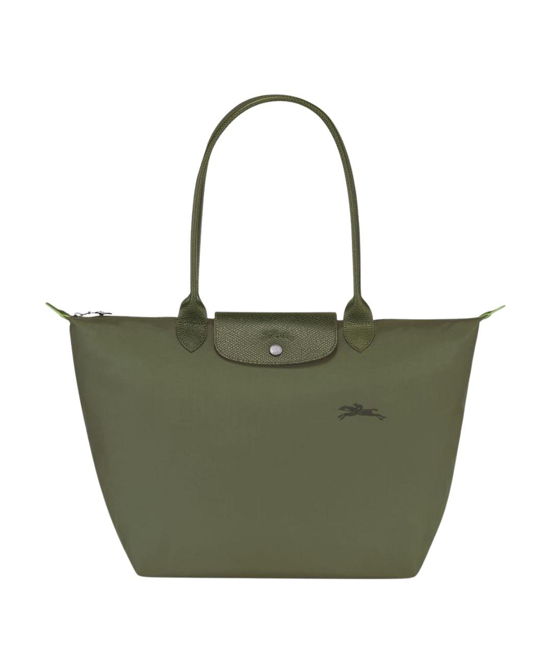 LONGCHAMP Зеленая тканевая сумка тоут, фото 1