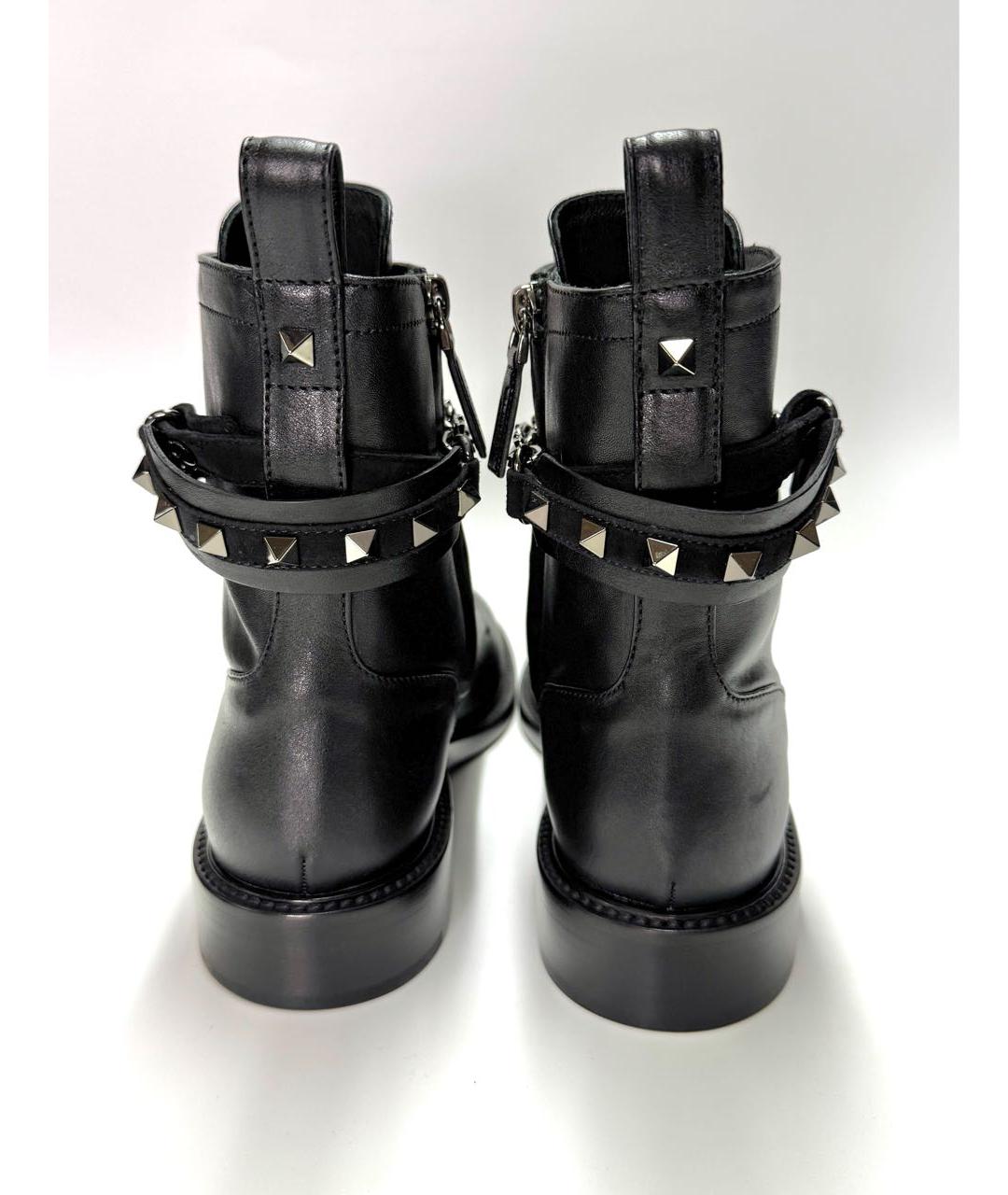 VALENTINO Черные кожаные ботинки, фото 4