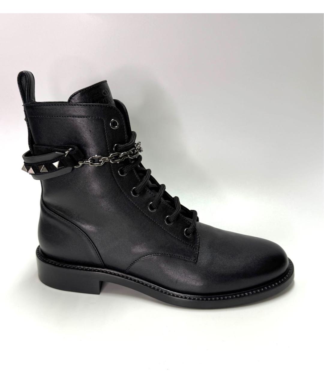 VALENTINO Черные кожаные ботинки, фото 5
