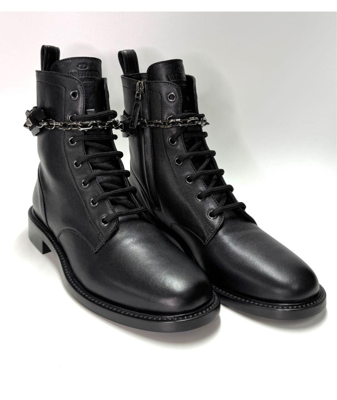 VALENTINO Черные кожаные ботинки, фото 3