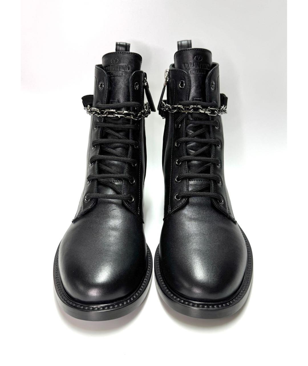 VALENTINO Черные кожаные ботинки, фото 2