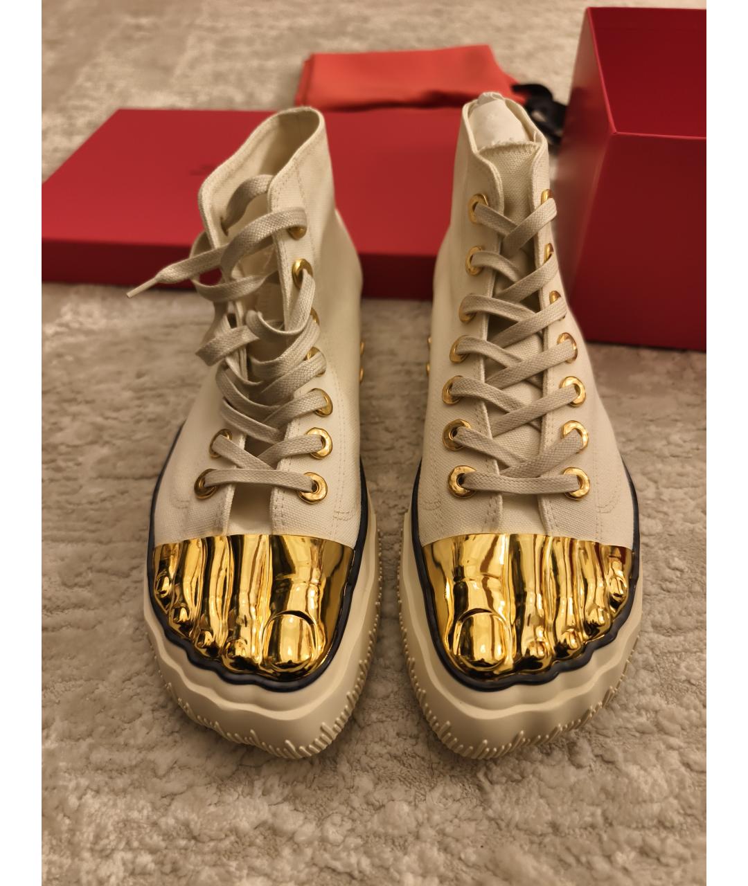 SCHIAPARELLI Белые текстильные кеды, фото 2