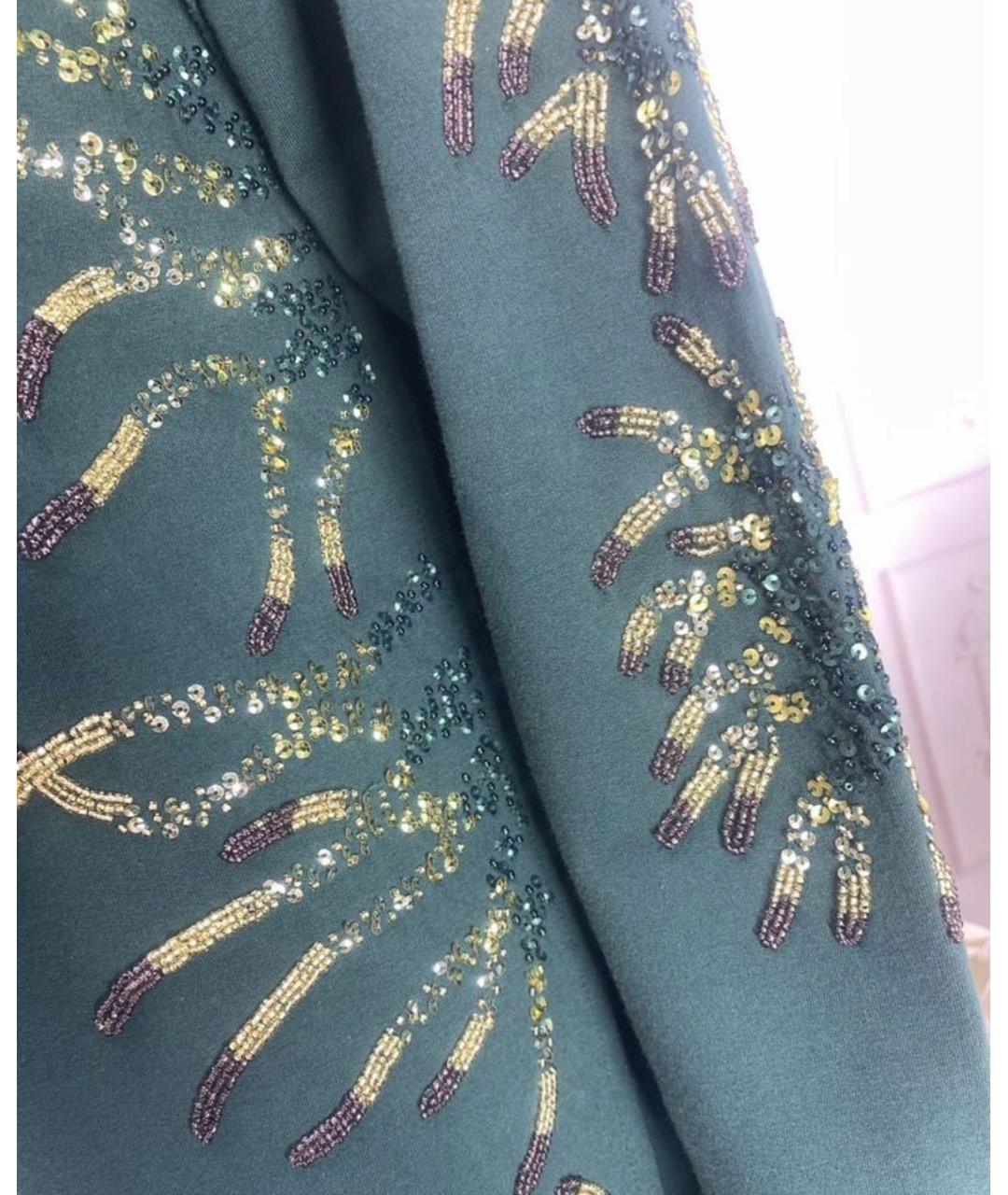 JO NO FUI Зеленые хлопко-эластановое повседневное платье, фото 8