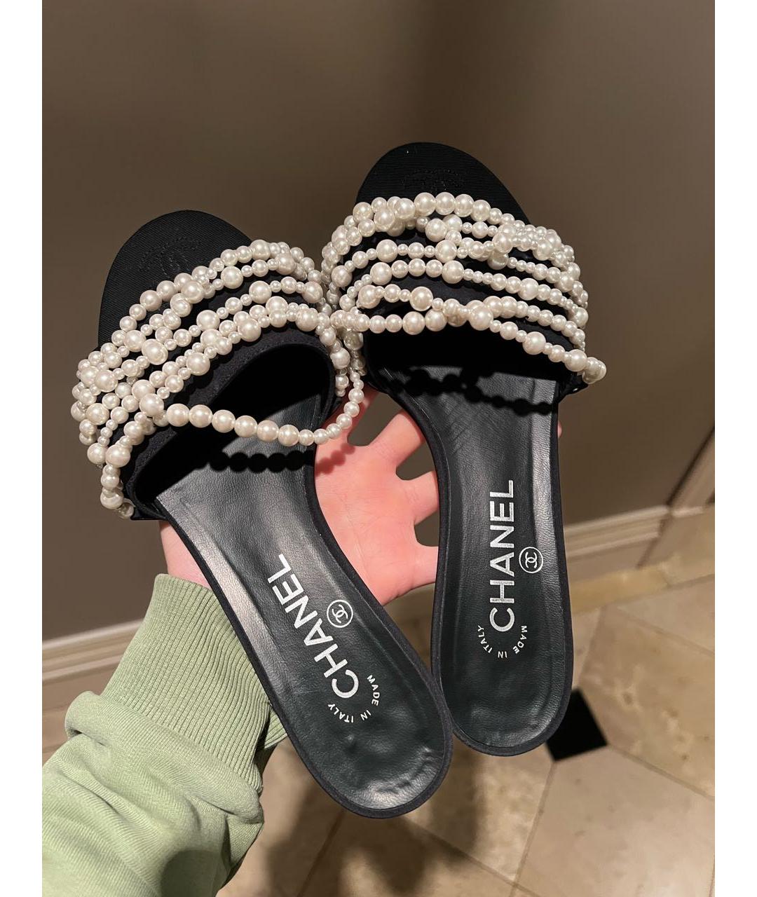 CHANEL Черные кожаные сандалии, фото 4