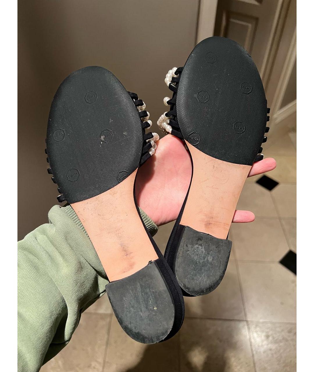 CHANEL Черные кожаные сандалии, фото 2