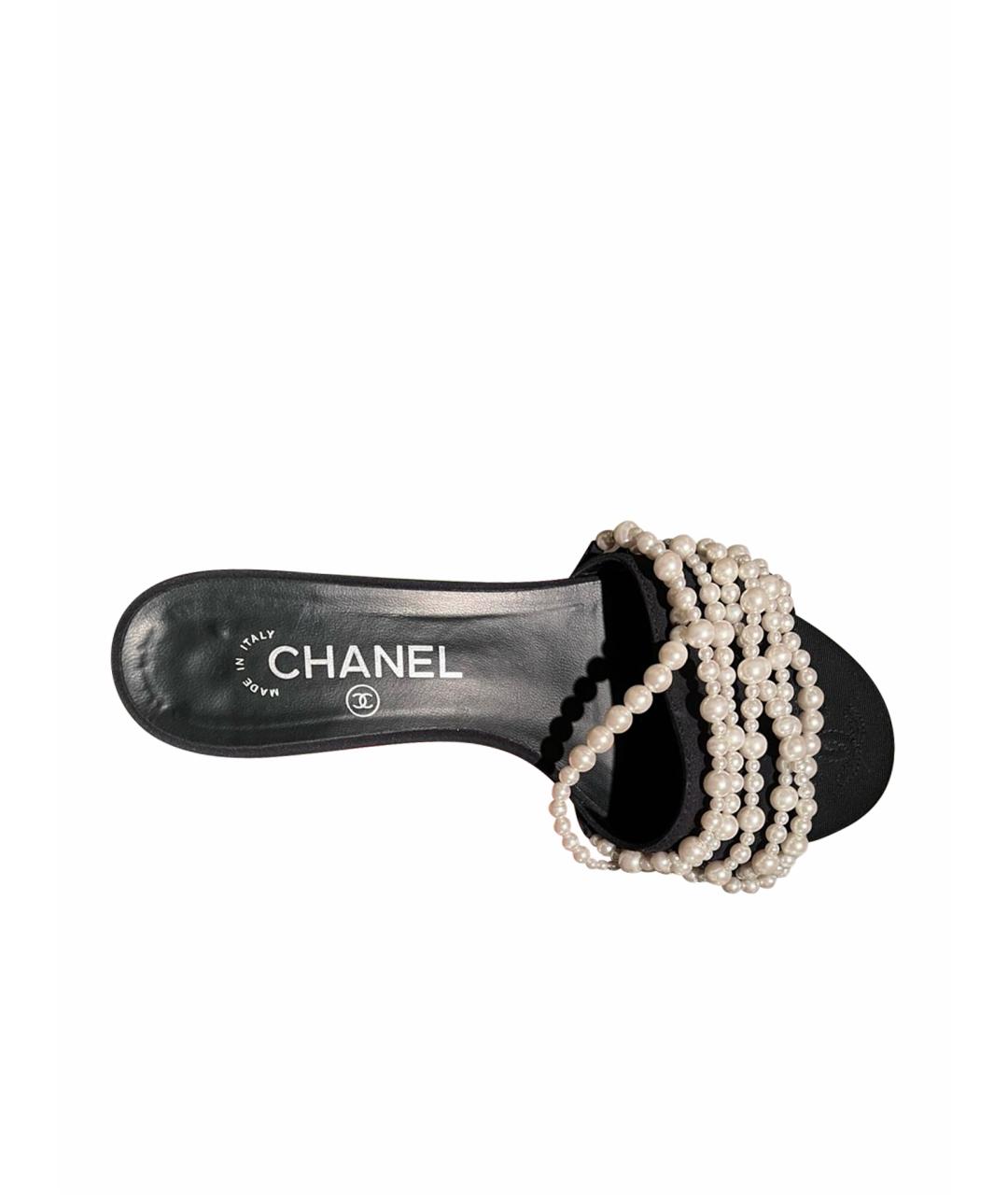 CHANEL Черные кожаные сандалии, фото 1