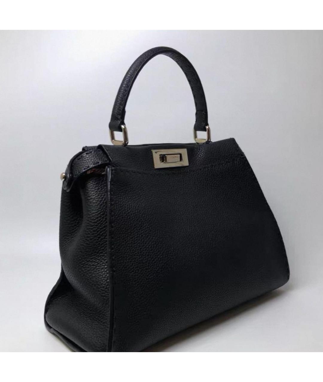 FENDI Черная кожаная сумка через плечо, фото 3