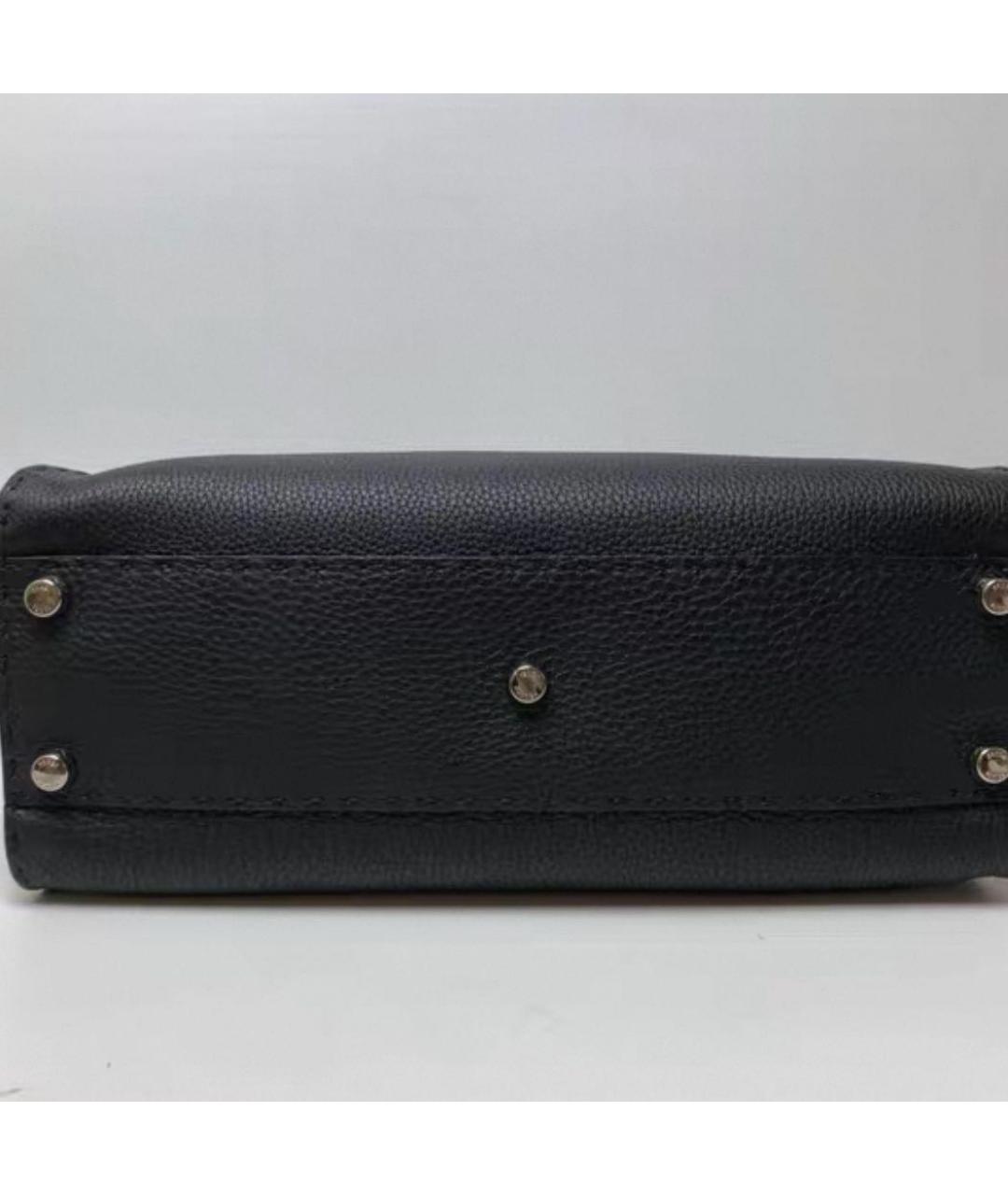 FENDI Черная кожаная сумка через плечо, фото 5