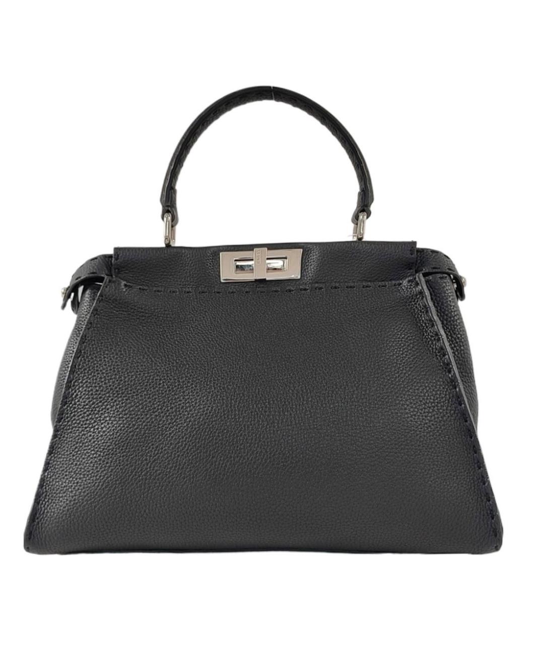 FENDI Черная кожаная сумка через плечо, фото 1