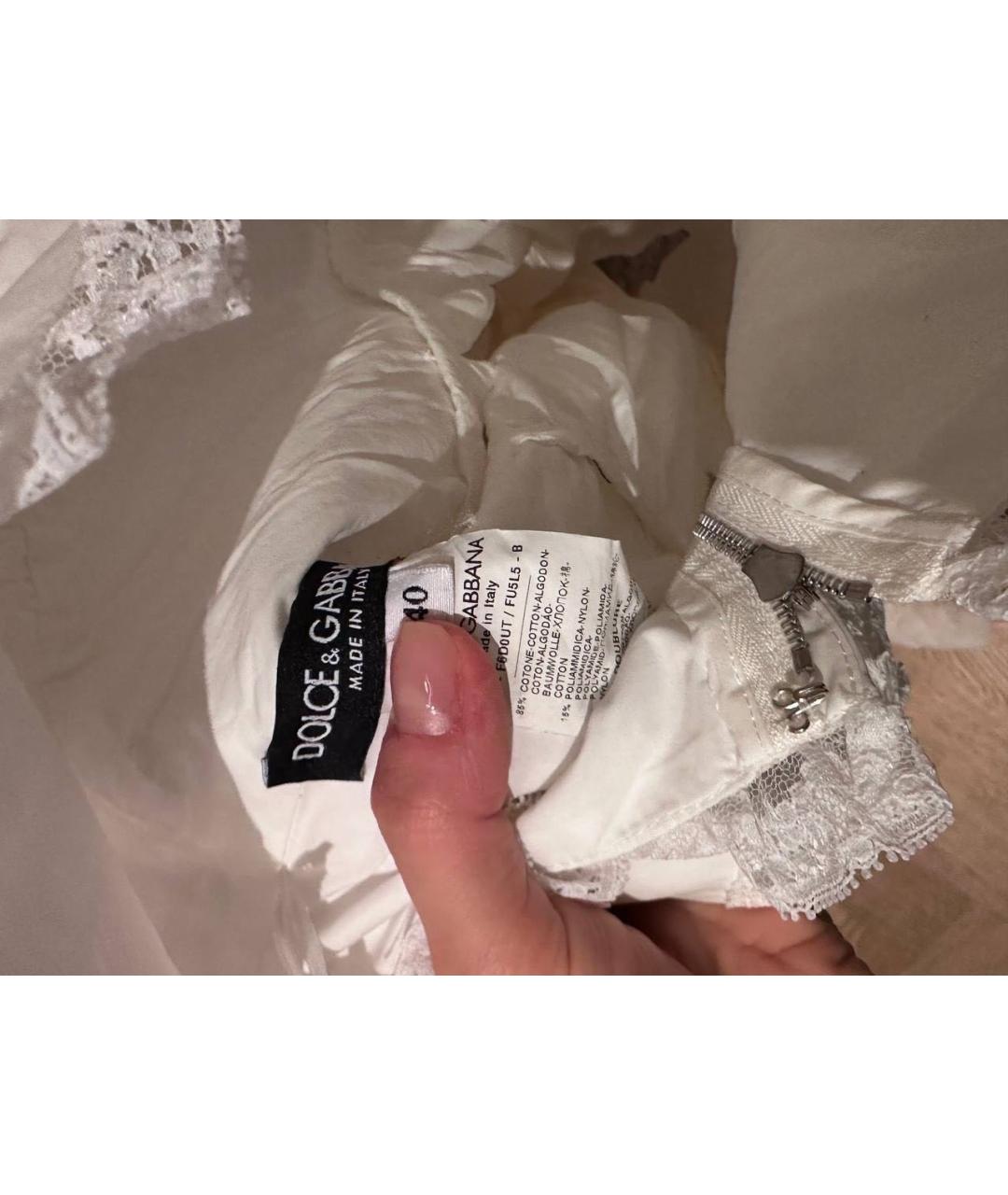 DOLCE&GABBANA Белый хлопковый сарафан, фото 2