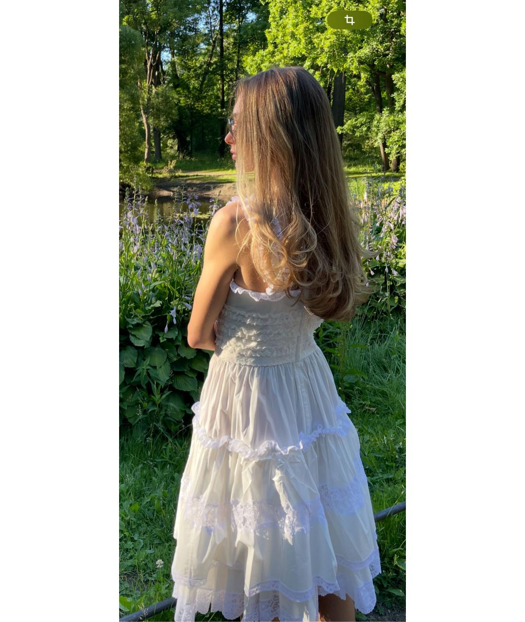 DOLCE&GABBANA Белый хлопковый сарафан, фото 3