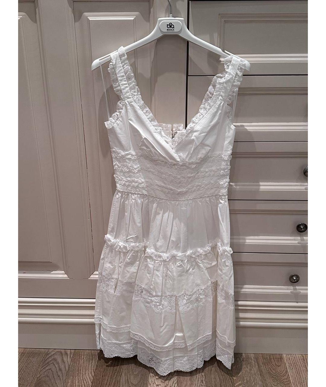 DOLCE&GABBANA Белый хлопковый сарафан, фото 4